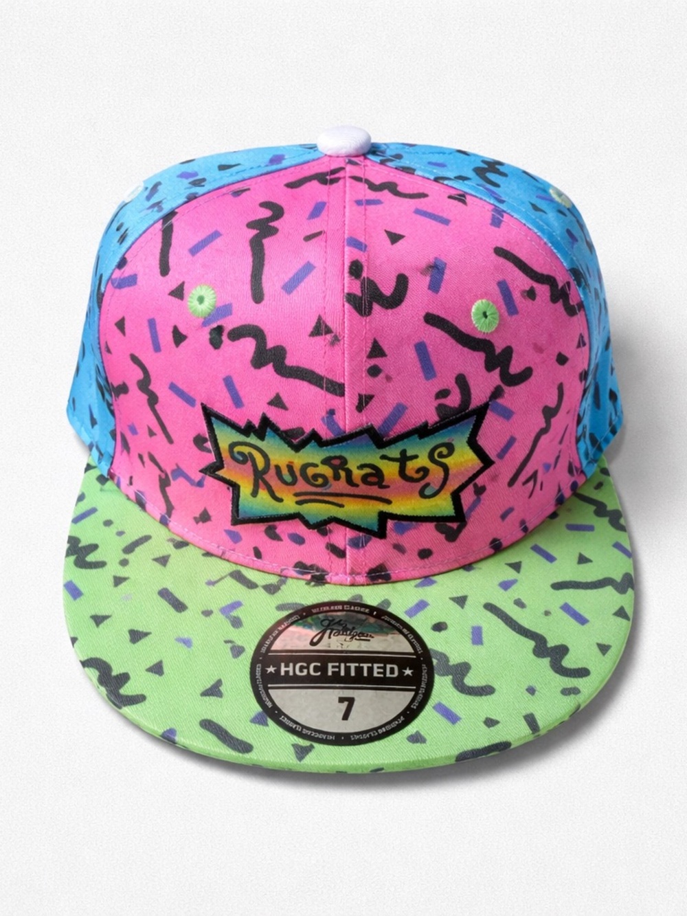 Rugrats Logo Snapback Hat in Pink, Blue & Green, Rare